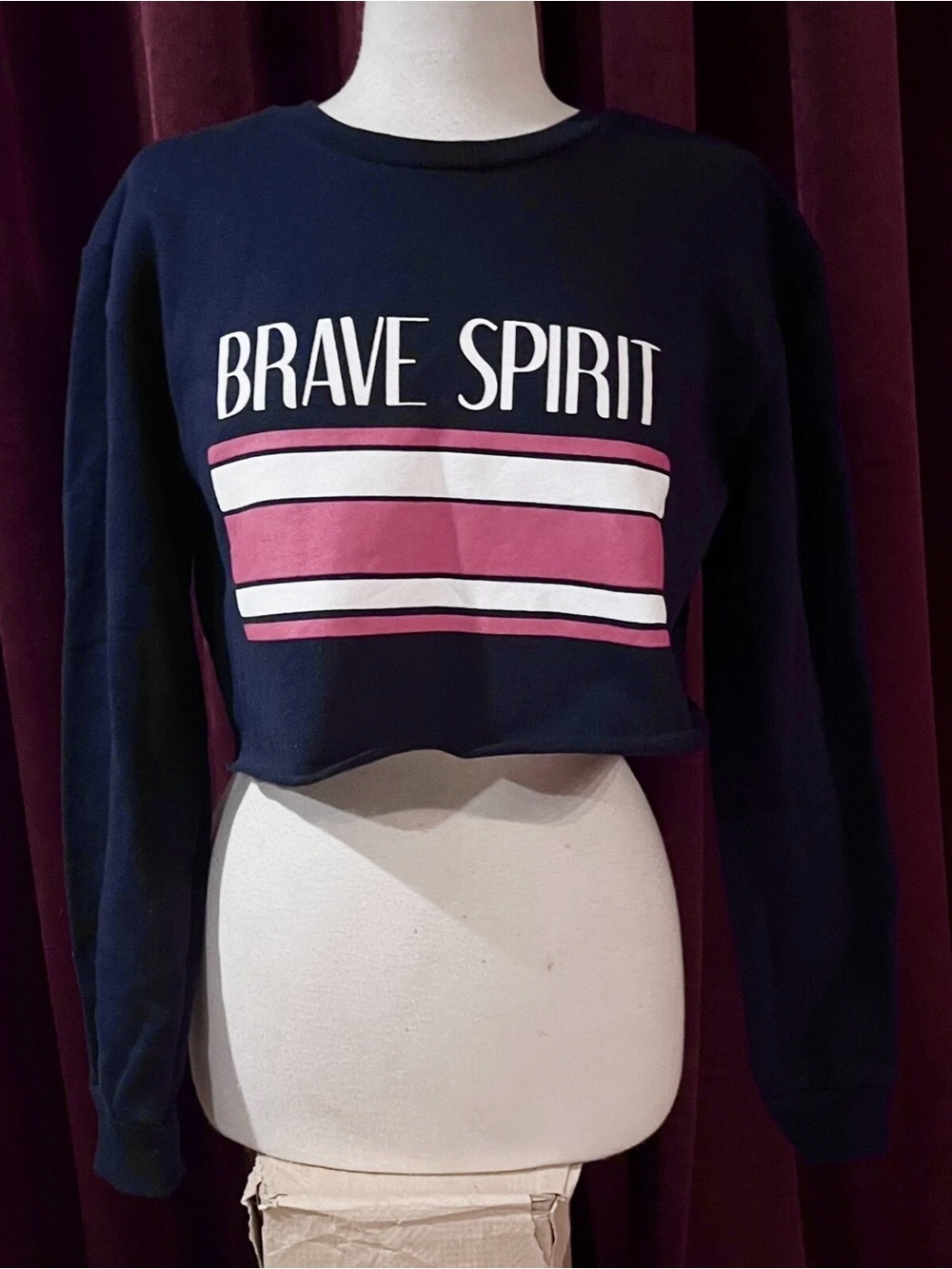 NWT Zara “ Brave Spirit” Blue Red White Long Sleeve Sweatshirt
